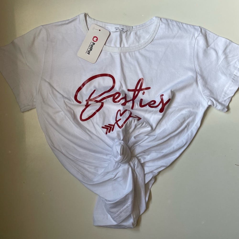 Three Besties t-shirts, with tags